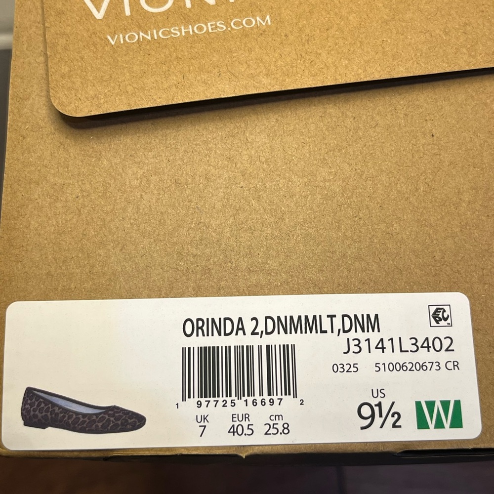 Vionic Orinda Blue Leopard Print Square Toe Flats… - image 3